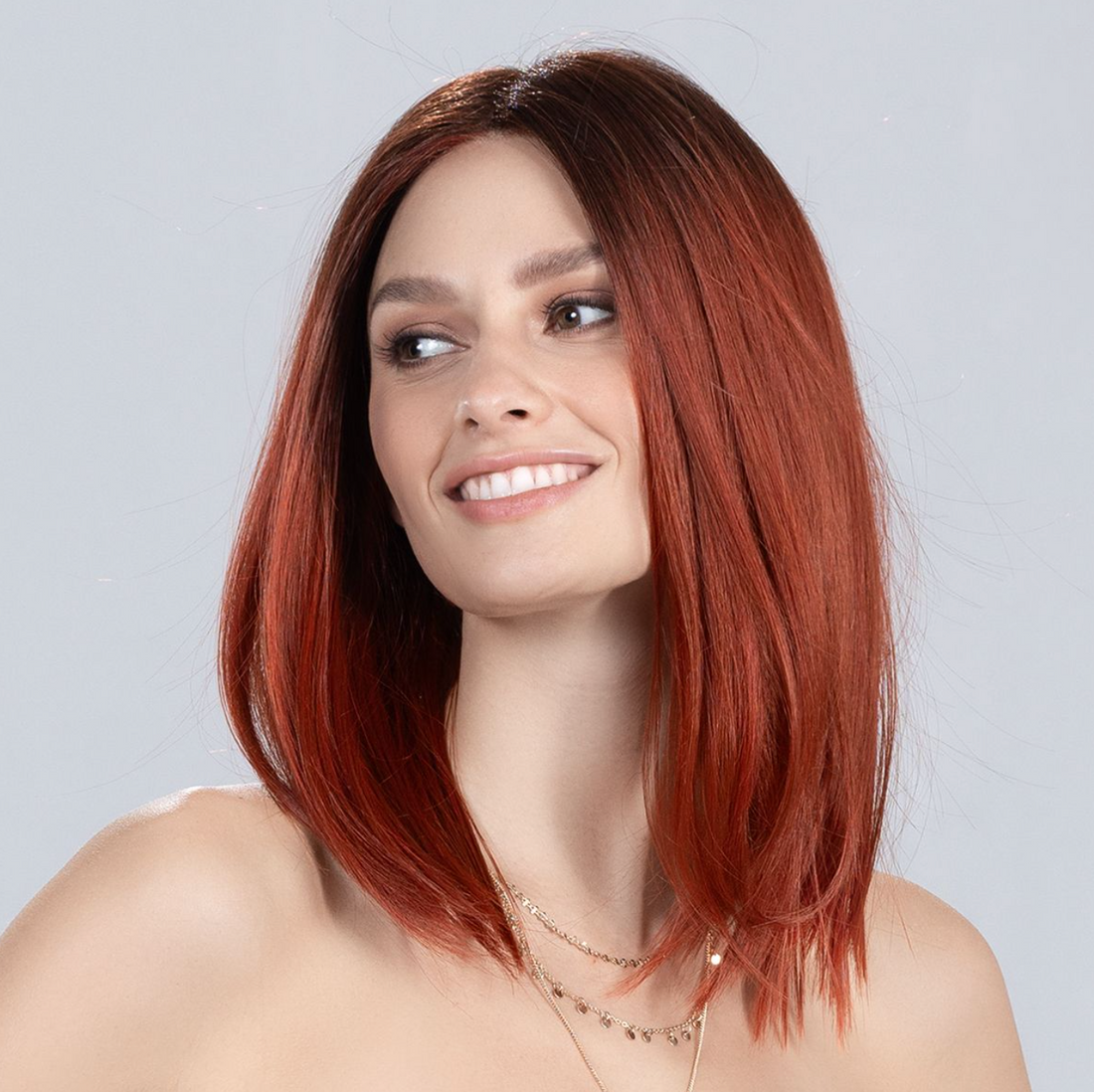 FORLISEE Parrucca Sintetica Lunga Dirta A Strati Alti Da 24 Pollici Frangia D'aria Naturale Femminile Adatta Per L'uso Quotidiano Resistente Al Calore Delle Donne - Foto 3